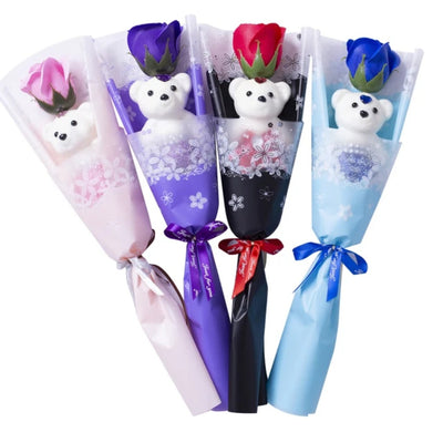 1PCS Romantic Love Gift Happy Valentine'S Day Flowers Rose Teddy Bear